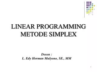 linear programming metode simplex