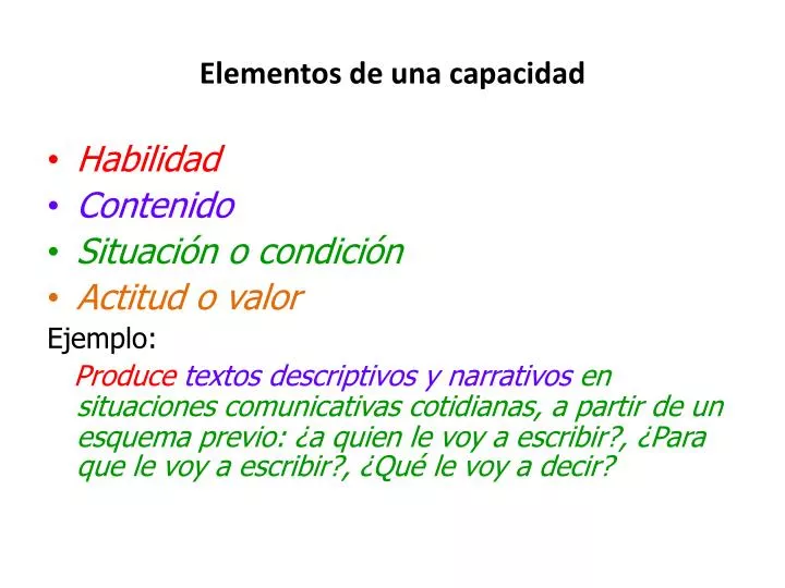 elementos de una capacidad