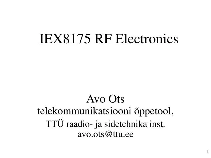 iex8175 rf electronics