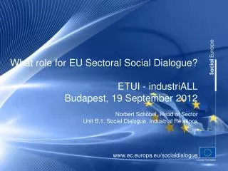 What role for EU social dialogue?