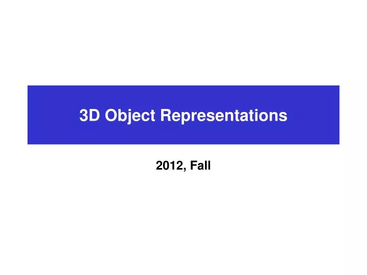 3d object representations