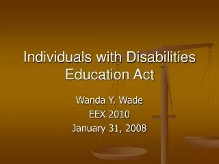 Individuals with Disabilities Education Act