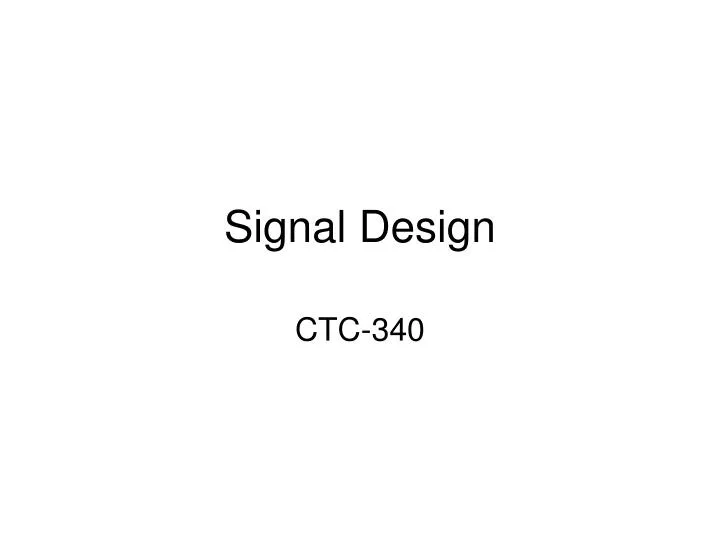 signal design