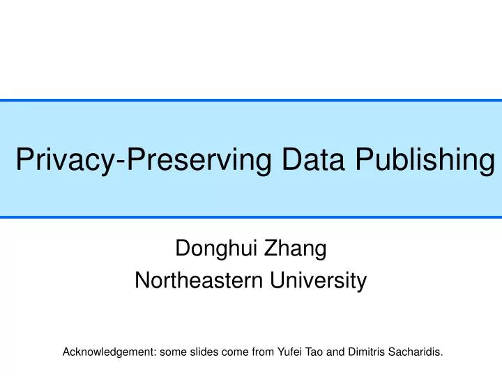 privacy preserving data publishing