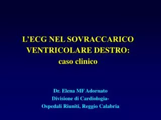 l ecg nel sovraccarico ventricolare destro caso clinico