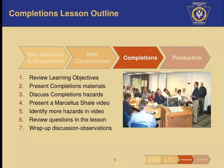 completions lesson outline
