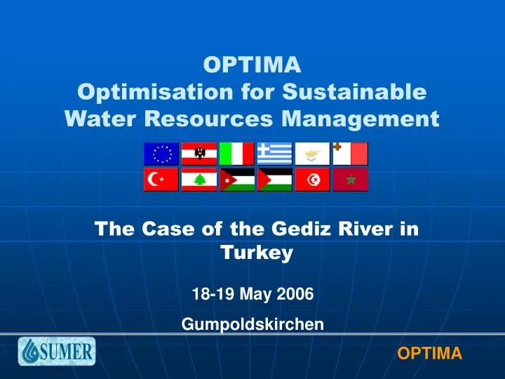 optima optimisation for sustainable water resources management