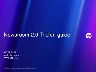Newsroom 2.0 Tridion guide