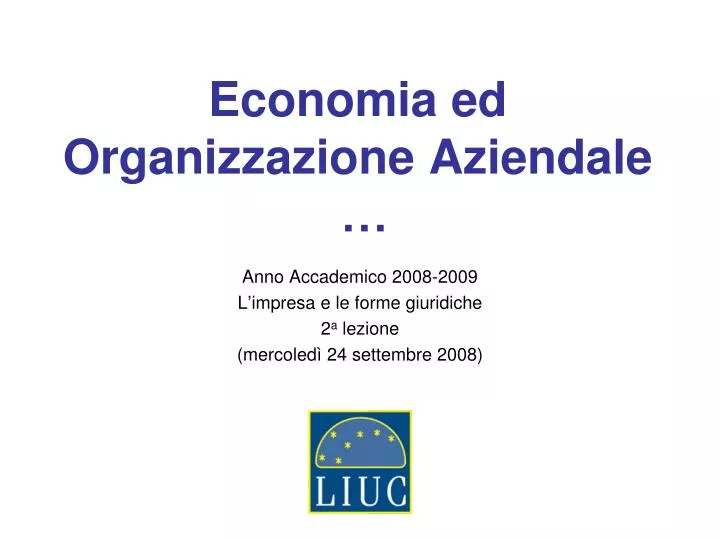 economia ed organizzazione aziendale