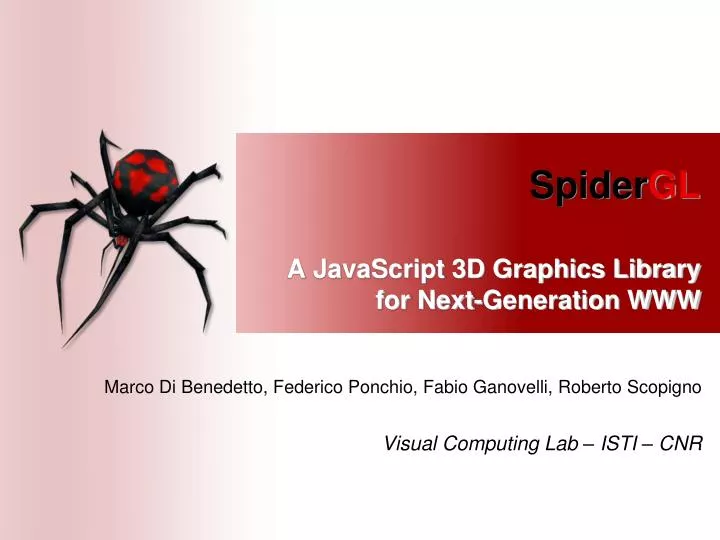 spider gl a javascript 3d graphics library for next generation www