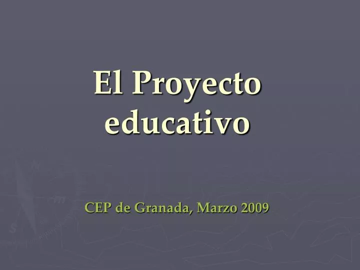 el proyecto educativo