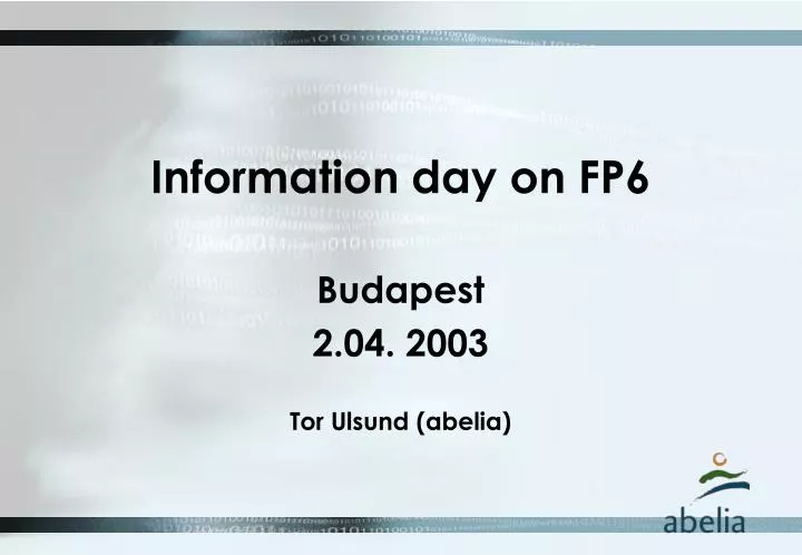 information day on fp6