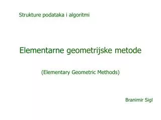 Elementarne geometrijske metode