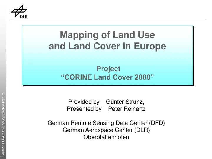 mapping of land use and land cover in europe project corine land cover 2000