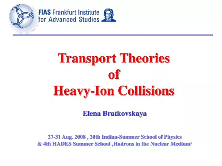 transport theories of heavy ion collisions