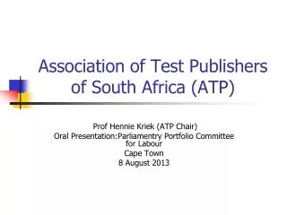 Association of Test Publishers of South Africa (ATP)