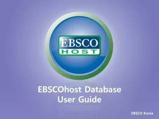 EBSCOhost Database User Guide