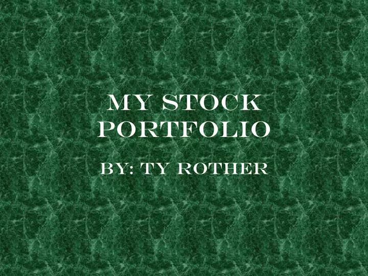 my stock portfolio