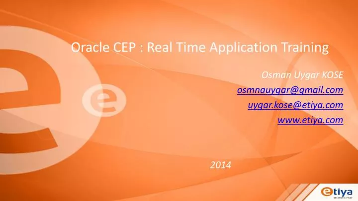 oracle cep real time application training