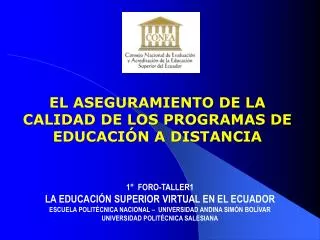 EL ASEGURAMIENTO DE LA CALIDAD DE LOS PROGRAMAS DE EDUCACIÓN A DISTANCIA