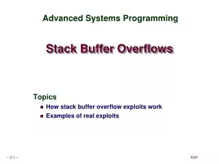 stack buffer overflows