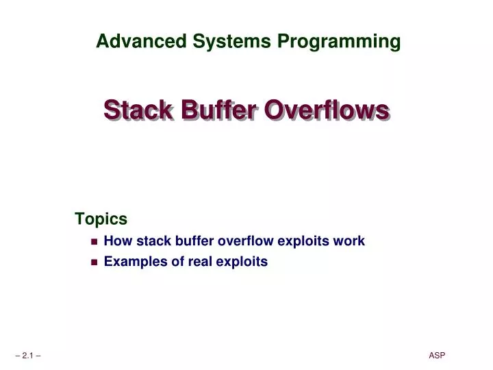 stack buffer overflows