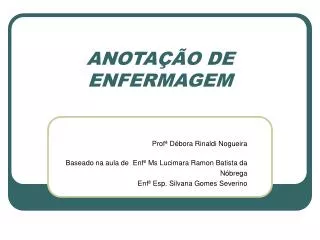 anota o de enfermagem