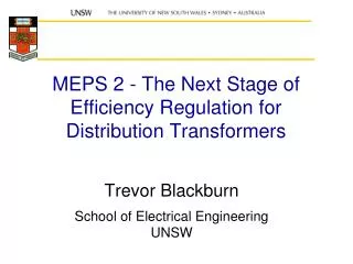 MEPS 2 - The Next Stage of Efficiency Regulation for Distribution Transformers