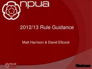 2012/13 Rule Guidance