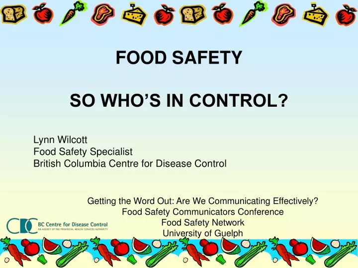 food safety so who s in control
