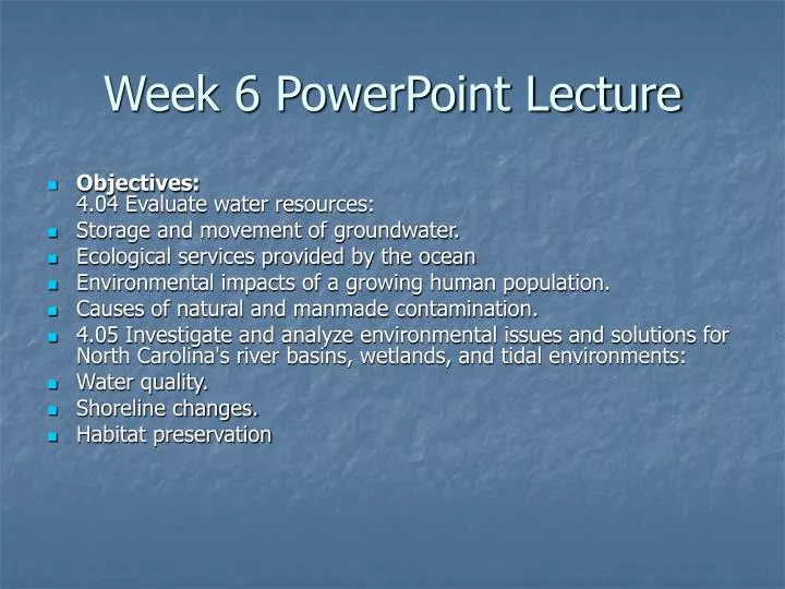 week 6 powerpoint lecture