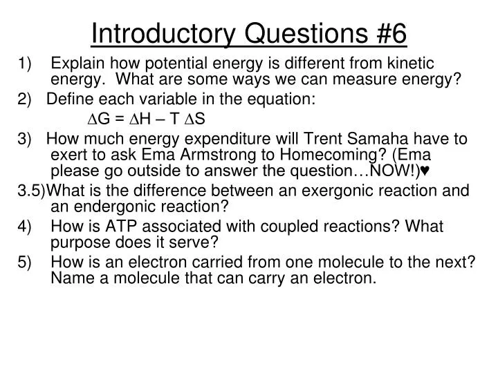 introductory questions 6
