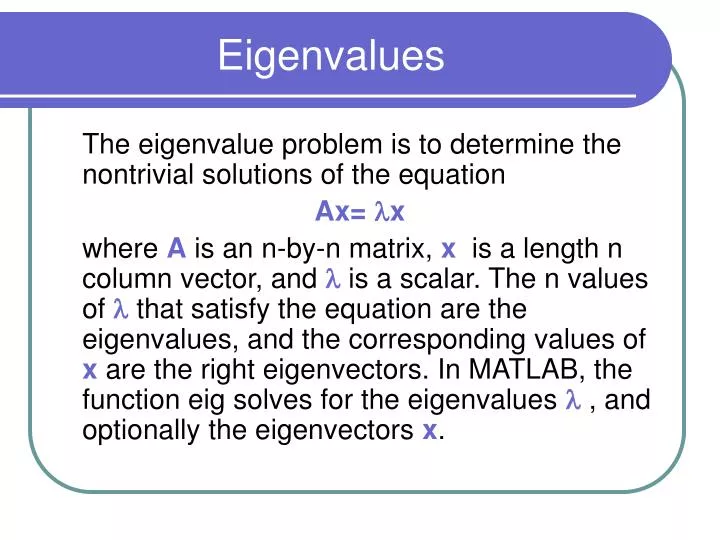 eigenvalues