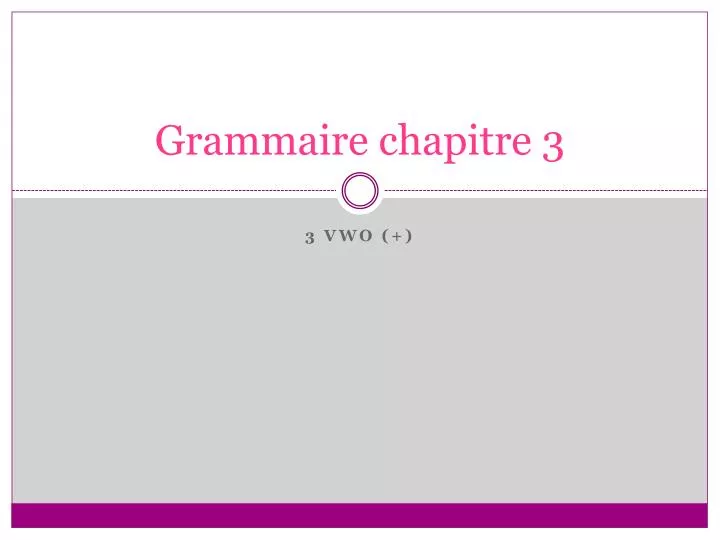 grammaire chapitre 3