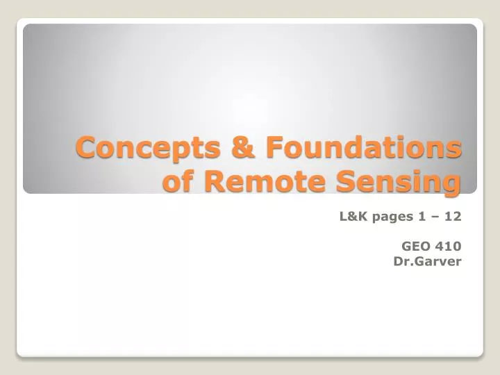 concepts foundations of remote sensing
