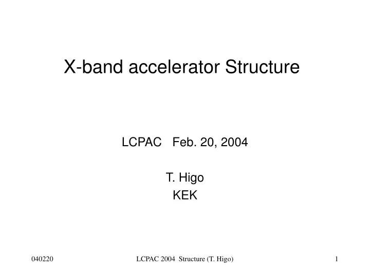 x band accelerator structure