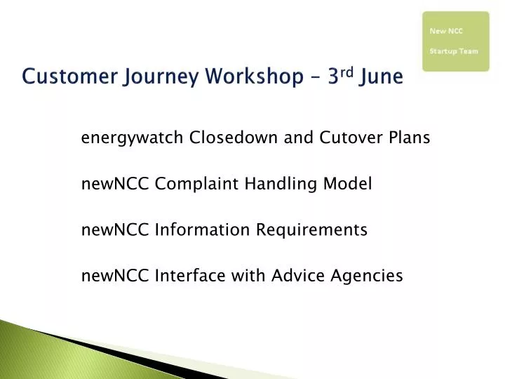 customer journey workshop 3 rd june