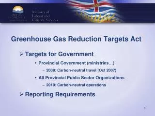 Greenhouse Gas Reduction Targets Act