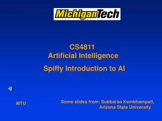 CS4811 Artificial Intelligence