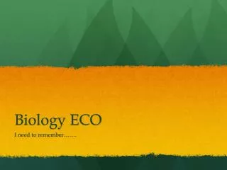 Biology ECO