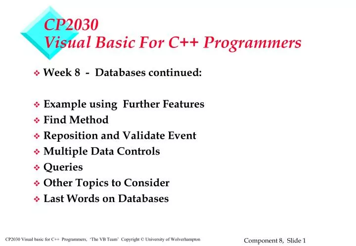 cp2030 visual basic for c programmers