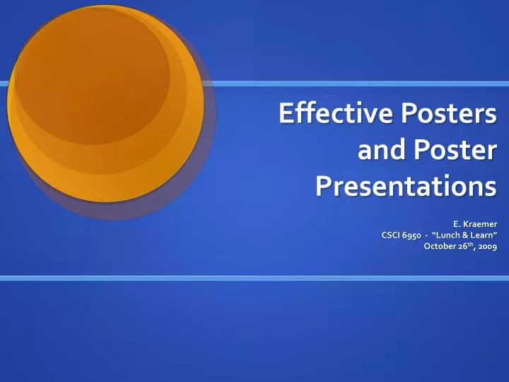effective posters and poster presentations