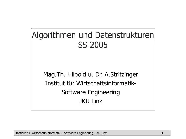 algorithmen und datenstrukturen ss 2005