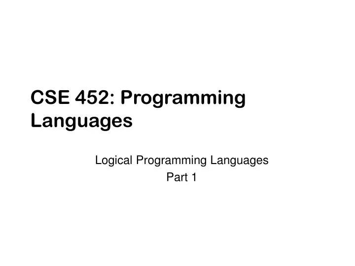 cse 452 programming languages