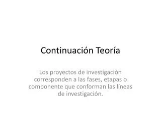 continuaci n teor a