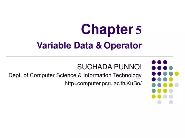 chapter 5 variable data operator