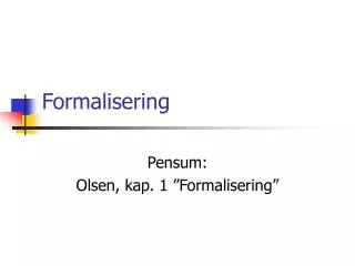 Formalisering