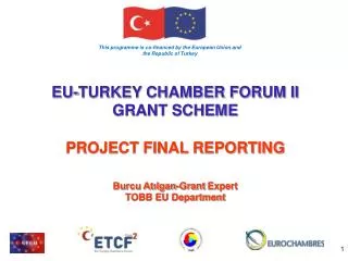 EU-TURKEY CHAMBER FORUM II GRANT SCHEME PROJECT FINAL REPORTING Burcu At?lgan-Grant Expert