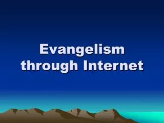 Evangelism through Internet