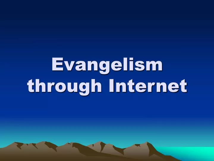 evangelism through internet